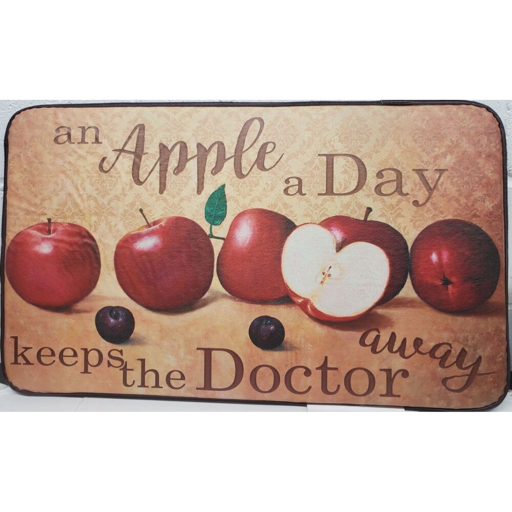 ANTI-FATIGUE FOAM PVC FLOOR MAT(18x30")AN APPLE A DAY KEEPS DOCTOR AWAY,Chefgear